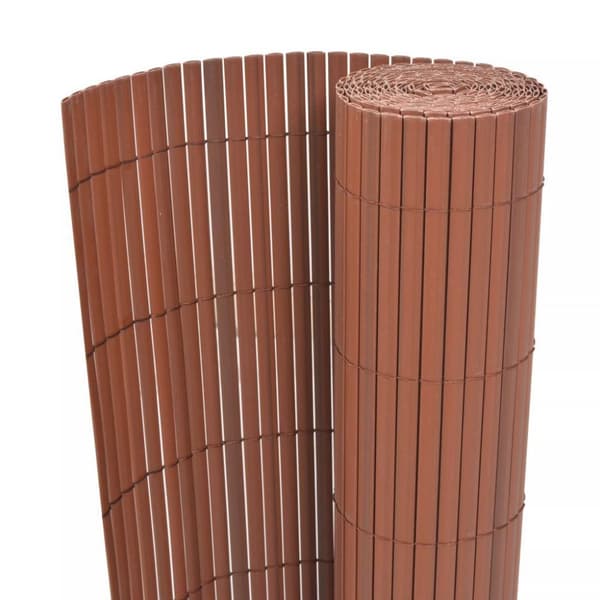 vidaXL dobbeltsidet havehegn PVC 90 x 500 cm brun