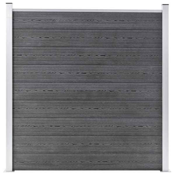 vidaXL Gjerdesett WPC 1 firkantet + 1 slisset 273x186 cm grå