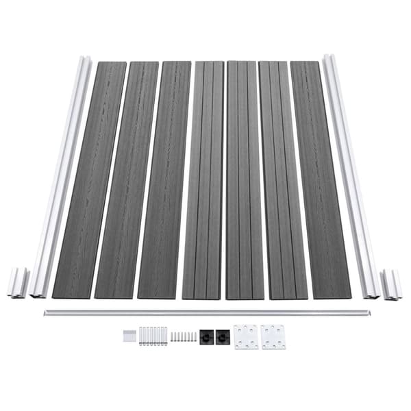 vidaXL Gjerdesett WPC 1 firkantet + 1 slisset 273x186 cm grå