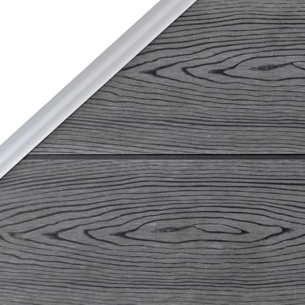 vidaXL Gjerdesett WPC 1 firkantet + 1 slisset 273x186 cm grå