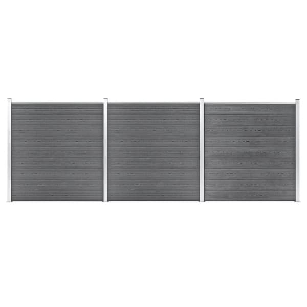 vidaXL Puutarha-aita WPC 526x186 cm harmaa