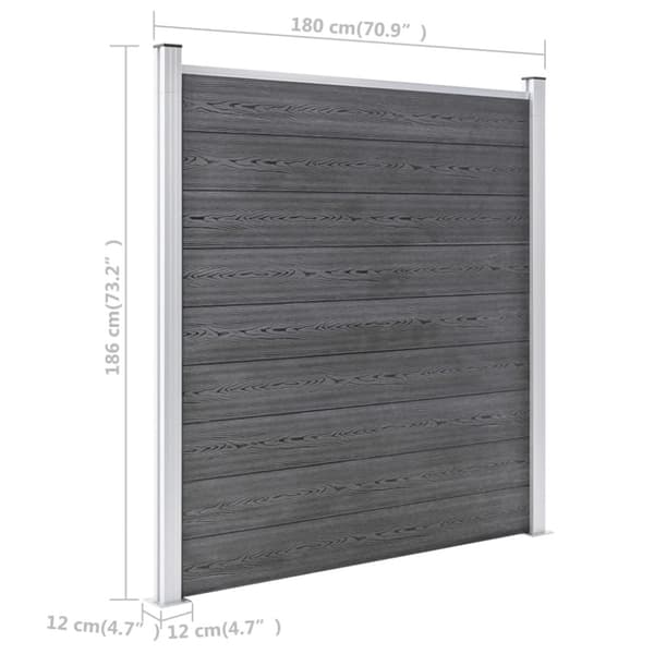 vidaXL Puutarha-aita WPC 872x186 cm harmaa