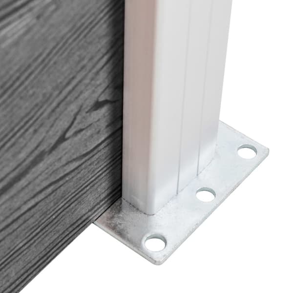 vidaXL Gjerdesett WPC 10 firkantet + 1 slisset 1830x186 cm grå