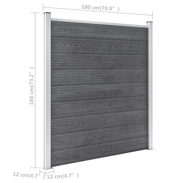 vidaXL Hagegjerde WPC 1564x186 cm grå