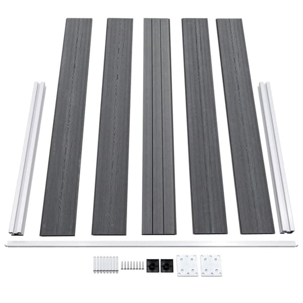 vidaXL Hagegjerde WPC 699x106 cm grå