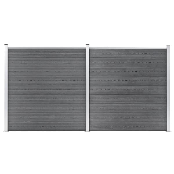 vidaXL Hagegjerde WPC 353x186 cm grå