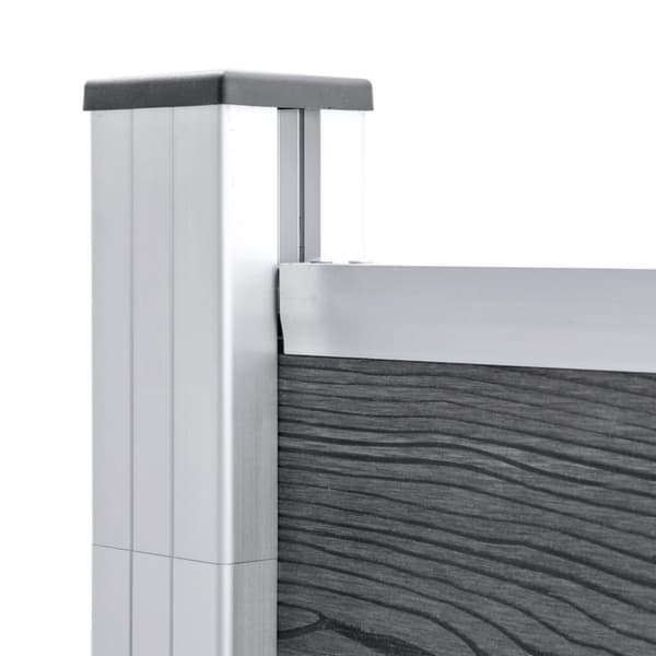 vidaXL Gjerdesett WPC 9 firkantet + 1 slisset 1657x186 cm grå