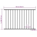 Miniatyrbilde 4 av 4: vidaXL Gjerdepanel pulverlakkert stål 1,7x1,25 m svart