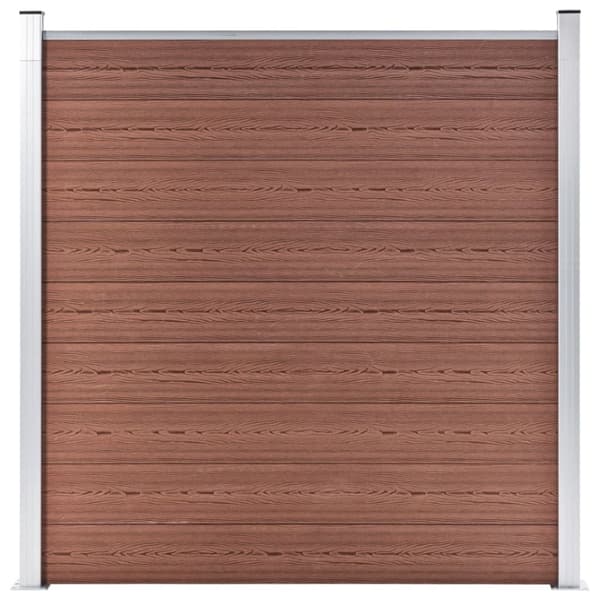 vidaXL hegnssæt 3 firkantede + 1 skrå 619 x 186 WPC brun