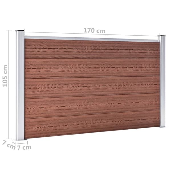 vidaXL Hagegjerde WPC 180x105 cm brun