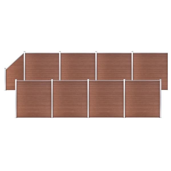 vidaXL WPC-aitasarja 8 neliöpaneelia + 1 vinopaneeli 1484x186cm ruskea