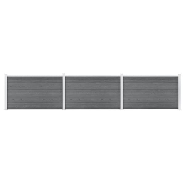 vidaXL havehegn 526 x 106 cm WPC grå