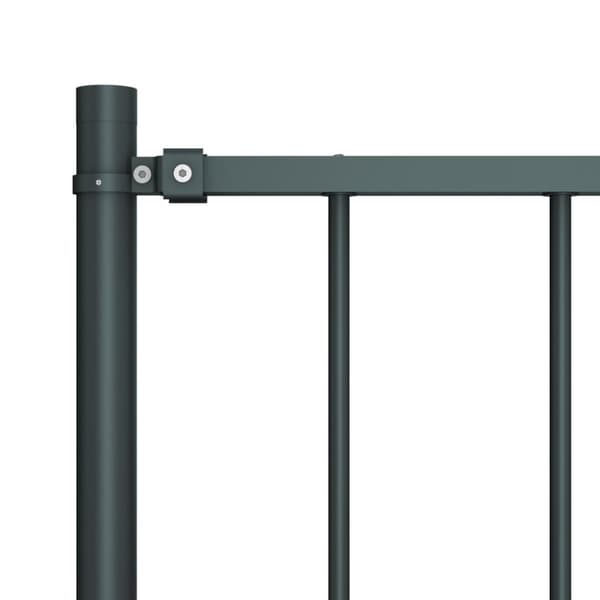 vidaXL Gjerdepanel med stolper pulverlakkert stål 1,7x1 m antrasitt