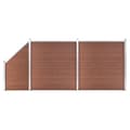 Pikkukuva 1 / 11: vidaXL Aitasarja 2 neliöpaneelia + 1 vinopaneeli WPC 446x186 cm ruskea