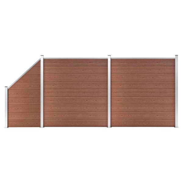 vidaXL Aitasarja 2 neliöpaneelia + 1 vinopaneeli WPC 446x186 cm ruskea