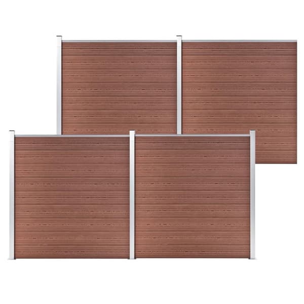 vidaXL havehegn 699 x 186 cm WPC brun