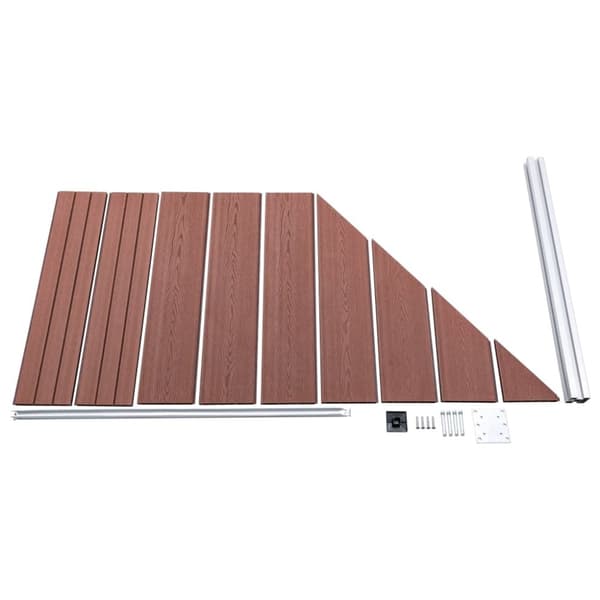 vidaXL hegnssæt 1 firkantet + 1 skrå 273x186 cm WPC brun