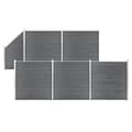 Pikkukuva 1 / 11: vidaXL Aitasarja 5 paneelia + 1 vinopaneeli WPC 965x186 cm harmaa