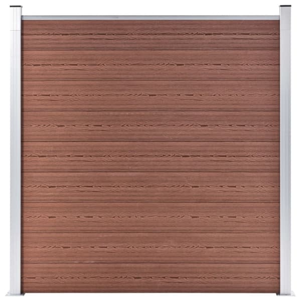 vidaXL hegnssæt 6 firkantede + 1 skrå 1138 x 186 WPC brun