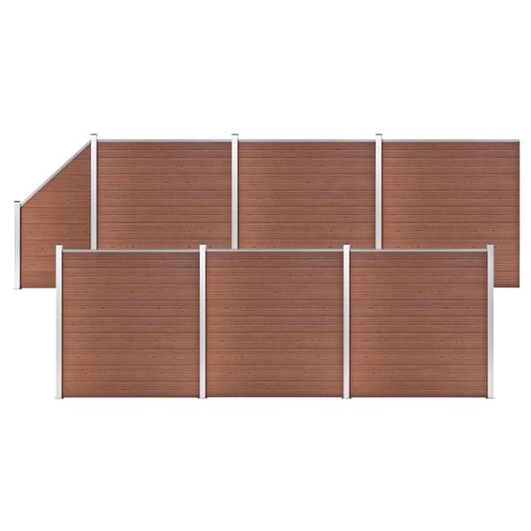vidaXL Aitasarja 6 paneelia + 1 vinopaneeli WPC 1138x186 cm ruskea