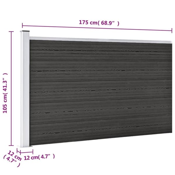 vidaXL havehegn 175x105 cm WPC grå