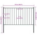 Miniatyrbilde 4 av 4: vidaXL Gjerdepanel med stolper pulverlakkert stål 1,7x1,25 m antrasitt