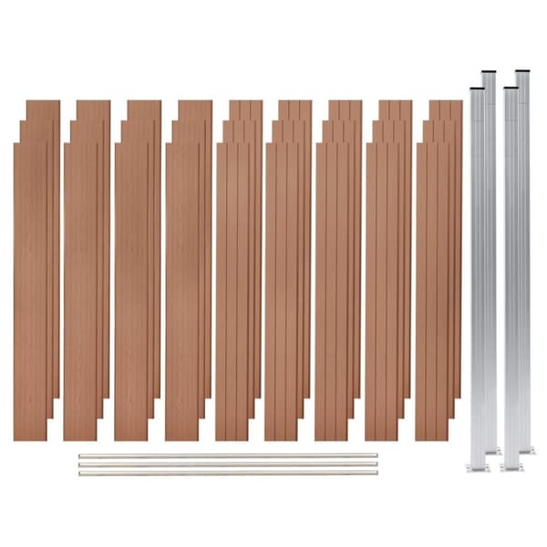 vidaXL hegnssæt 3 stk. firkantet 526 x 187 cm WPC brun