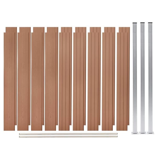 vidaXL hegnssæt 2 stk. firkantet WPC 353 x 187 brun