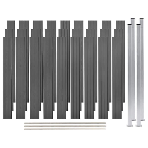 vidaXL WPC Gjerdesett 3 firkantet 526x187 cm grå