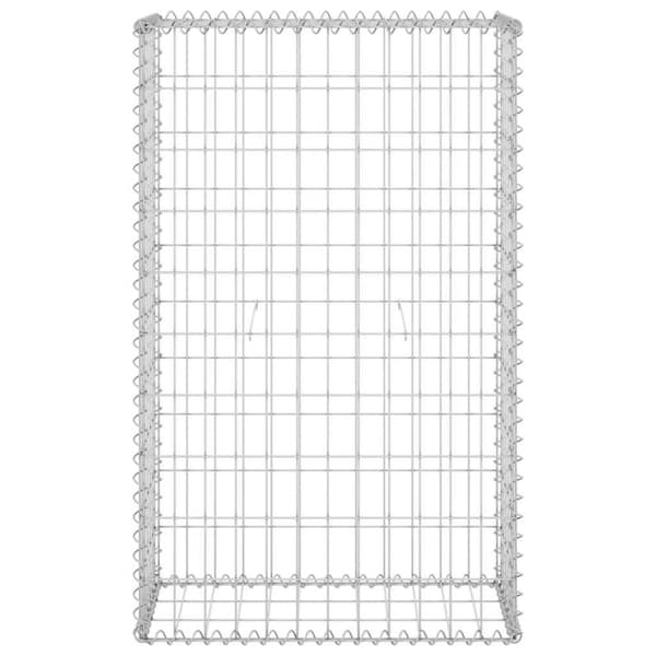 vidaXL gabionvæg med dæksler 60x30x100 cm galvaniseret stål
