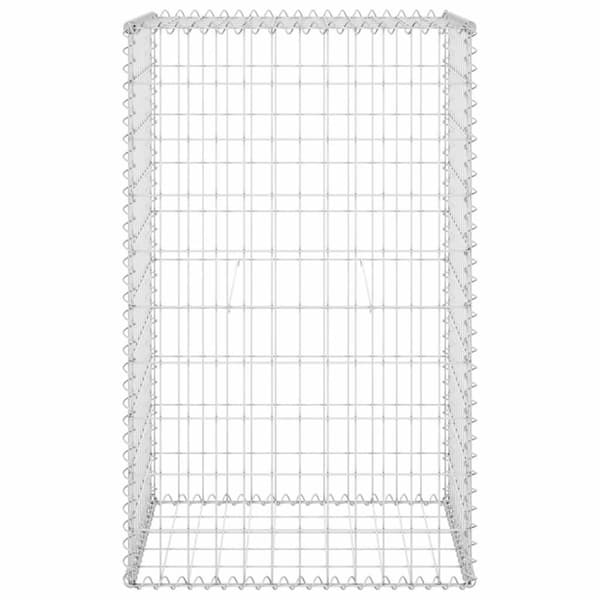 vidaXL gabionvæg med dæksler 60x50x100 cm galvaniseret stål