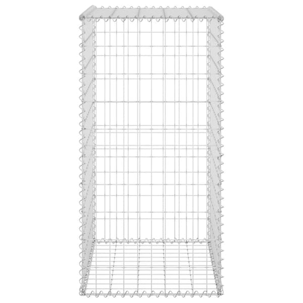 vidaXL gabionvæg med dæksler 60x50x100 cm galvaniseret stål