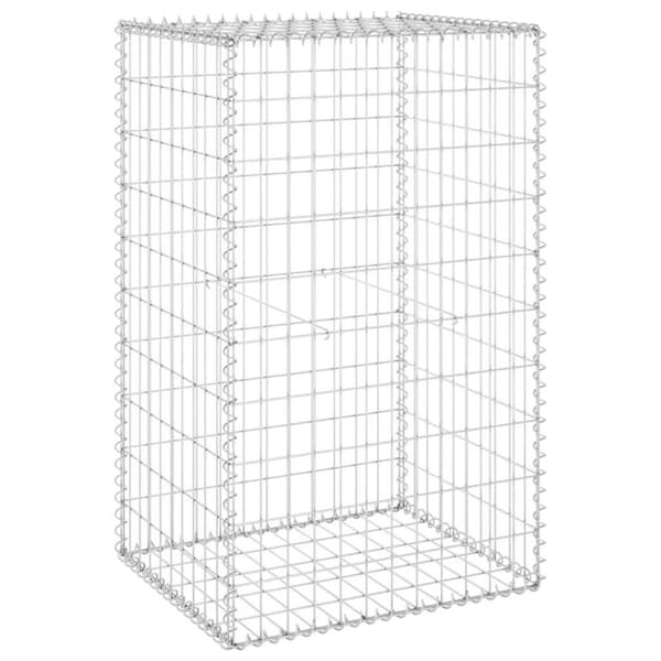 vidaXL gabionvæg med dæksler 60x50x100 cm galvaniseret stål