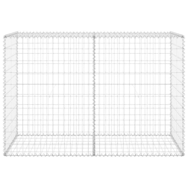 vidaXL gabionvæg med dæksler 150x60x100 cm galvaniseret stål