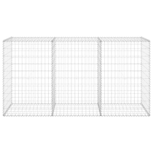 vidaXL gabionvæg med dæksler 200x60x100 cm galvaniseret stål