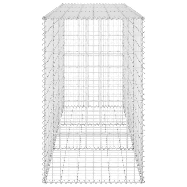 vidaXL gabionvæg med dæksler 200x60x100 cm galvaniseret stål