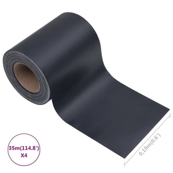 vidaXL haveskærm 35x0,19 m 4 stk. PVC mat mørkegrå