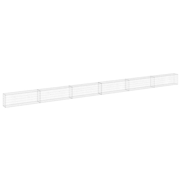 vidaXL Gabion med topp- og bunndekke galvanisert stål 900x30x50 cm