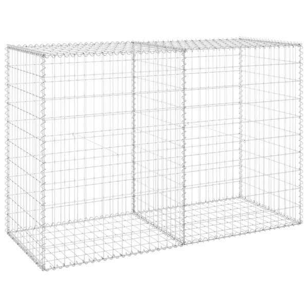 vidaXL Gabion med dekker galvanisert stål 150x60x100 cm