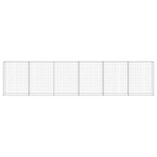 vidaXL Gabion-kivikori kansilla galvanoitu teräs 300x30x100 cm