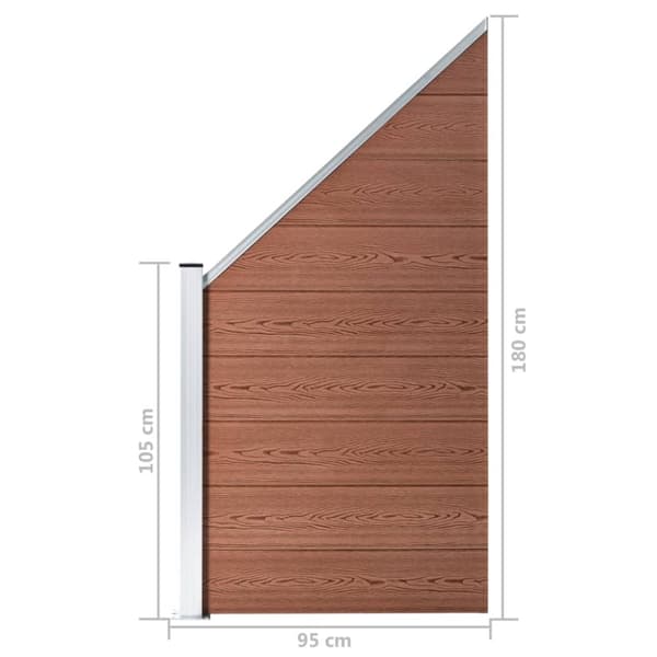 vidaXL Gjerdepanel WPC 95x(105-180) cm brun