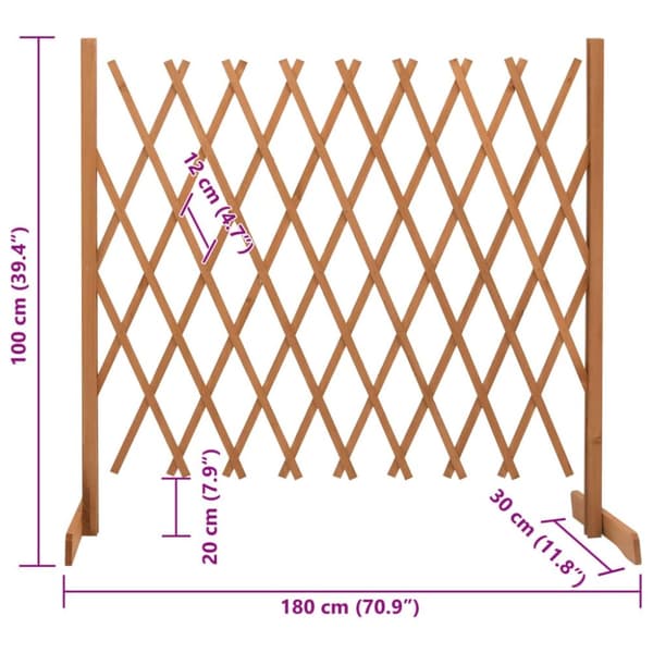 vidaXL Espaliergjerde oransje 180x100 cm heltre gran