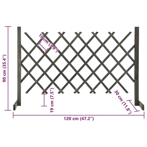 vidaXL espalier til haven 120x90 cm massivt fyrretræ grå