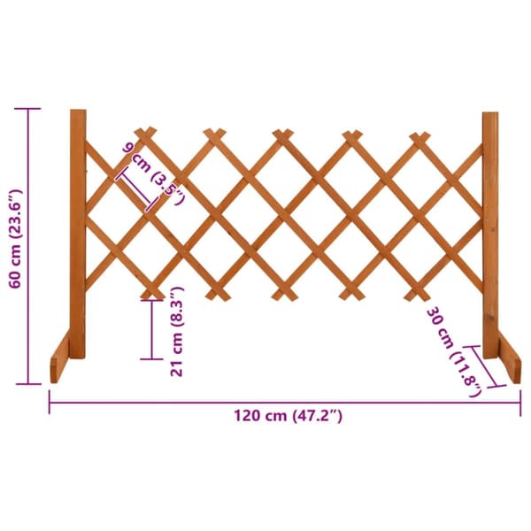 vidaXL espalier til haven 120x60 cm massivt fyrretræ orange