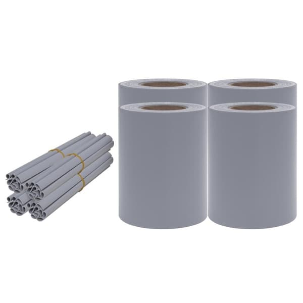 vidaXL Puutarhan yksityisyyden suojat 4 kpl PVC 35x0,19m vaaleanharmaa