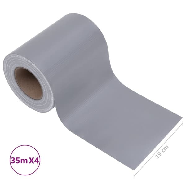 vidaXL Puutarhan yksityisyyden suojat 4 kpl PVC 35x0,19m vaaleanharmaa
