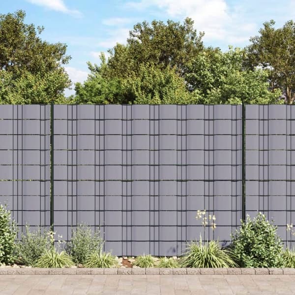 vidaXL Puutarhan yksityisyyden suojat 4 kpl PVC 35x0,19m vaaleanharmaa