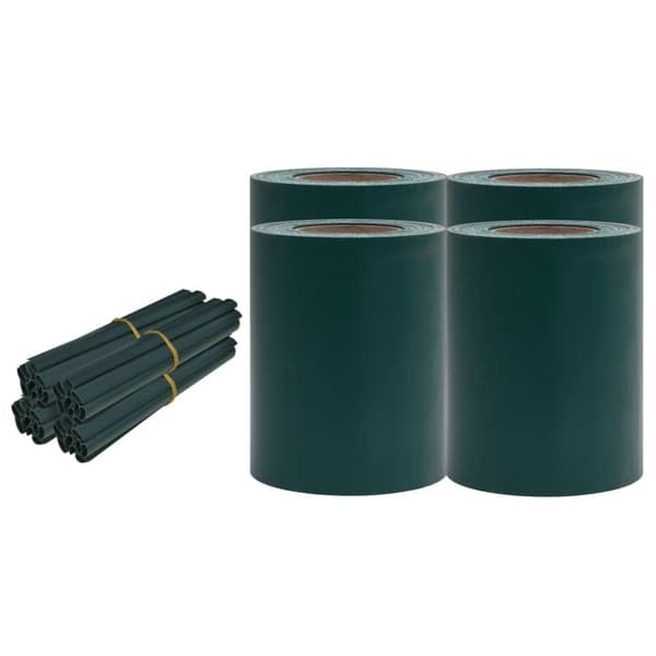 vidaXL Puutarhan yksityisyyden suojat 4 kpl PVC 35x0,19 m matta vihreä