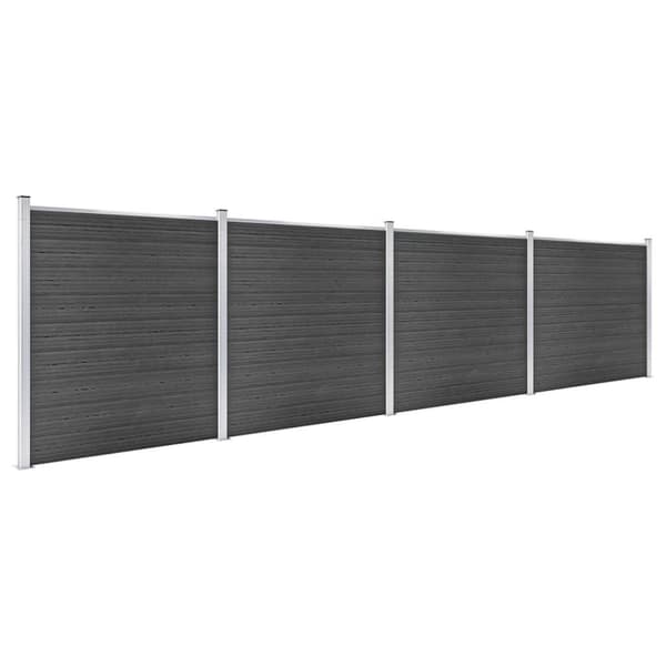 vidaXL Gjerdepanelsett WPC 699x186 cm svart