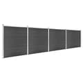 Miniatyrbilde 2 av 10: vidaXL Gjerdepanelsett WPC 699x186 cm svart